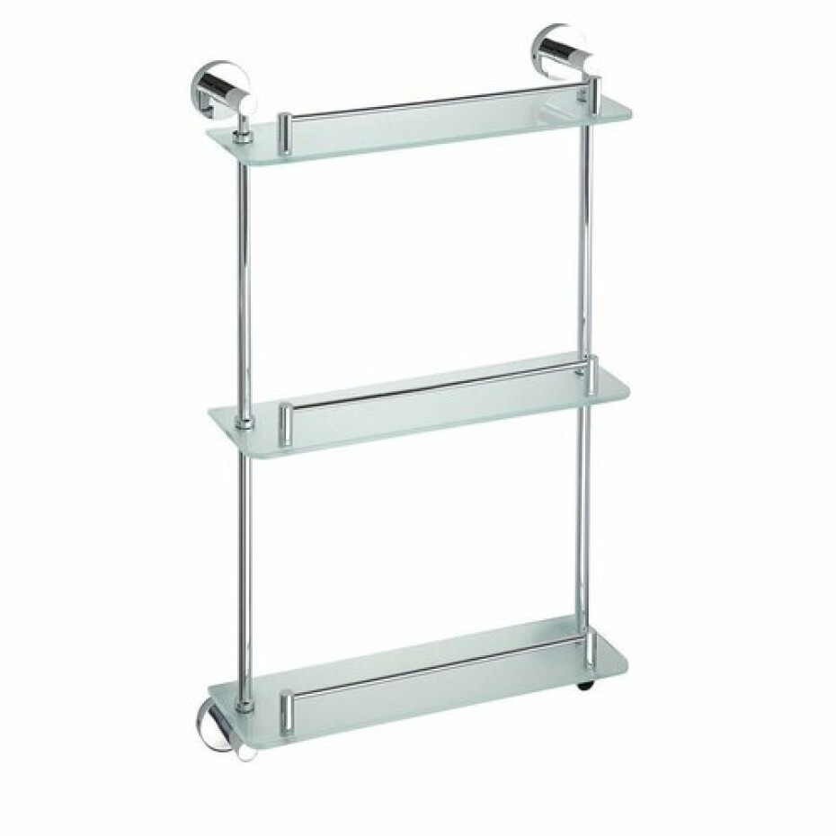 SAPHO XR608 X-Round E skleněná polička trojitá s hrazdou 38 x 67,5 x 13 cm - main (0)