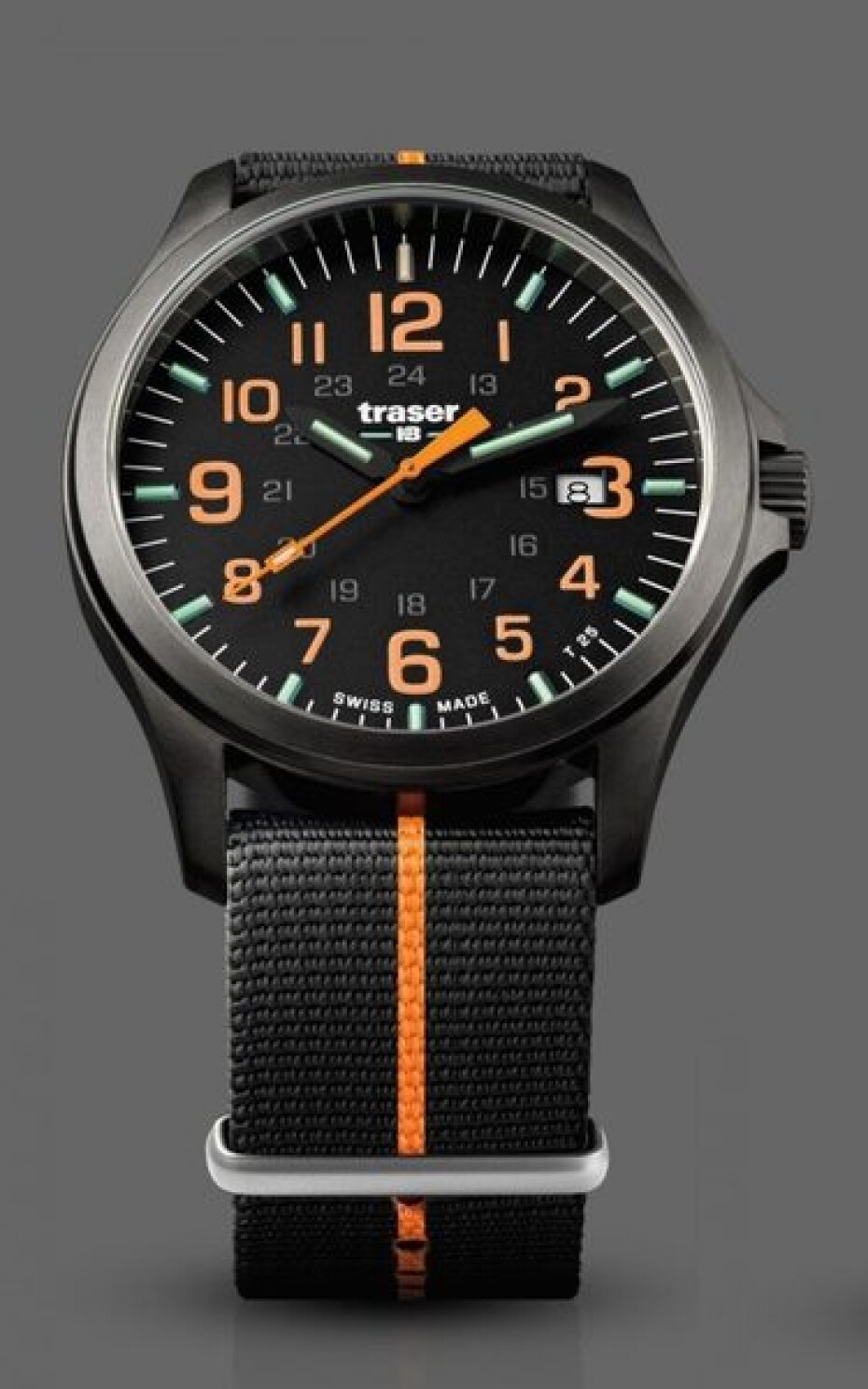 Traser P67 Officer Pro GunMetal Black/Orange Nato - main (1)