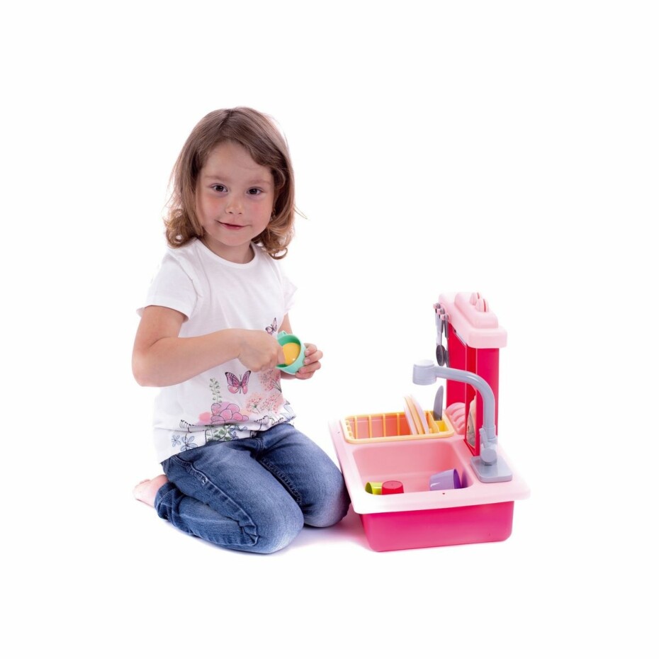 Teddies Dřez na mytí nádobí s funkčním kohoutkem na vodu, růžová - main (2)