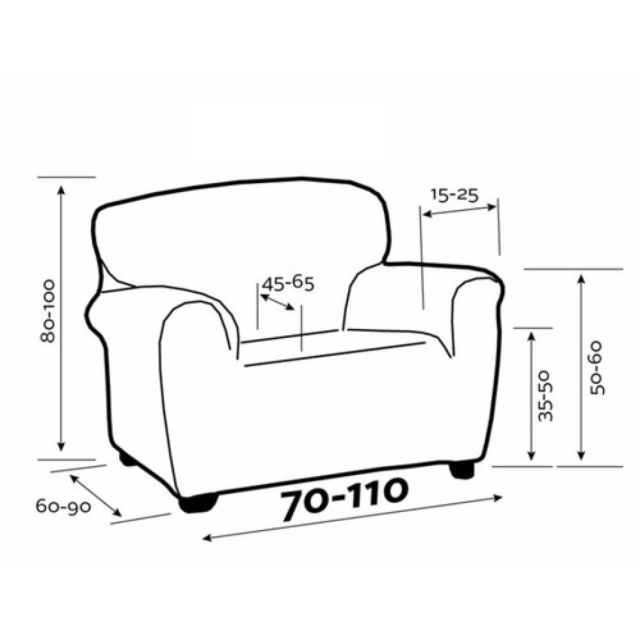 Forbyt Napínací potah na křeslo IRPIN béžová, 70 - 110 cm - main (5)