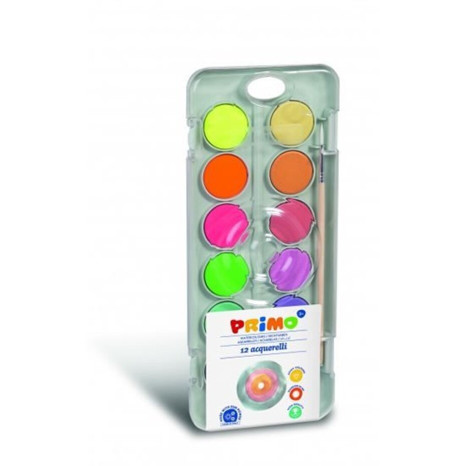 PRIMO vodové barvy 8 barev metalické + 4ks fluo odstíny + štětec - main (0)