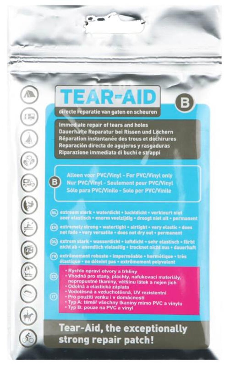 Samolepicí záplata TEAR-AID typ B na PVC - main (0)