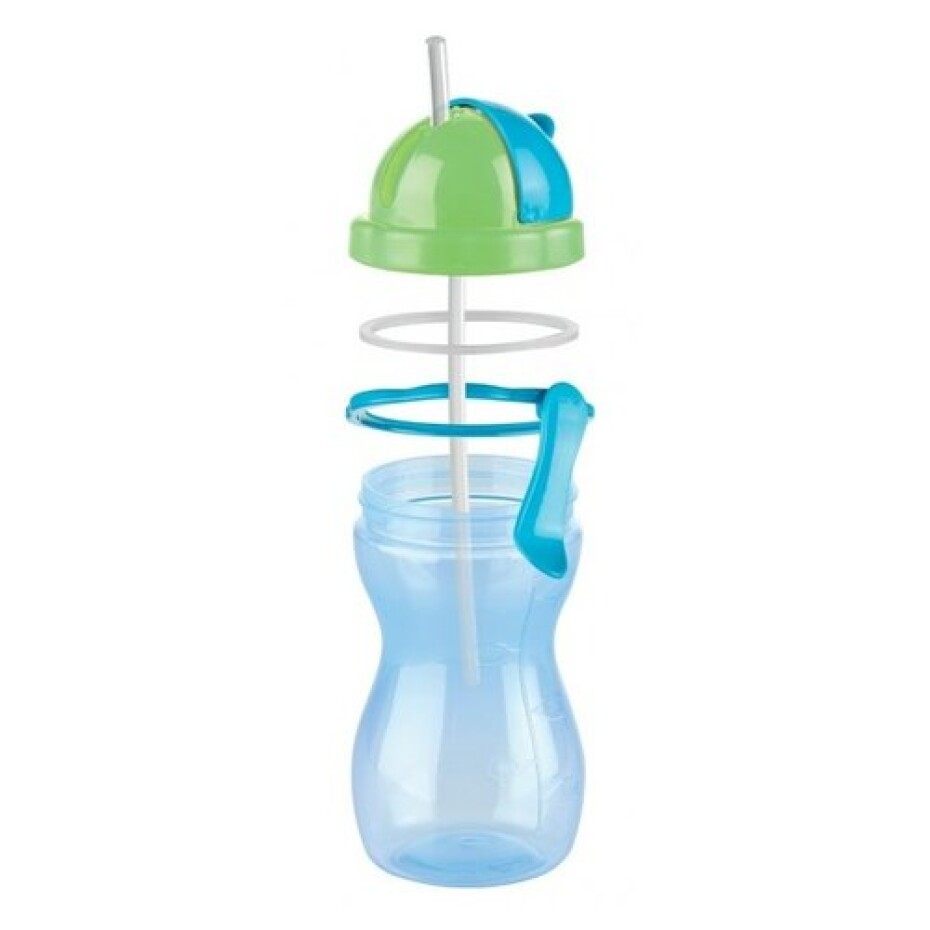 TESCOMA dětská láhev s brčkem BAMBINI 300 ml, zelená, modrá - main (1)