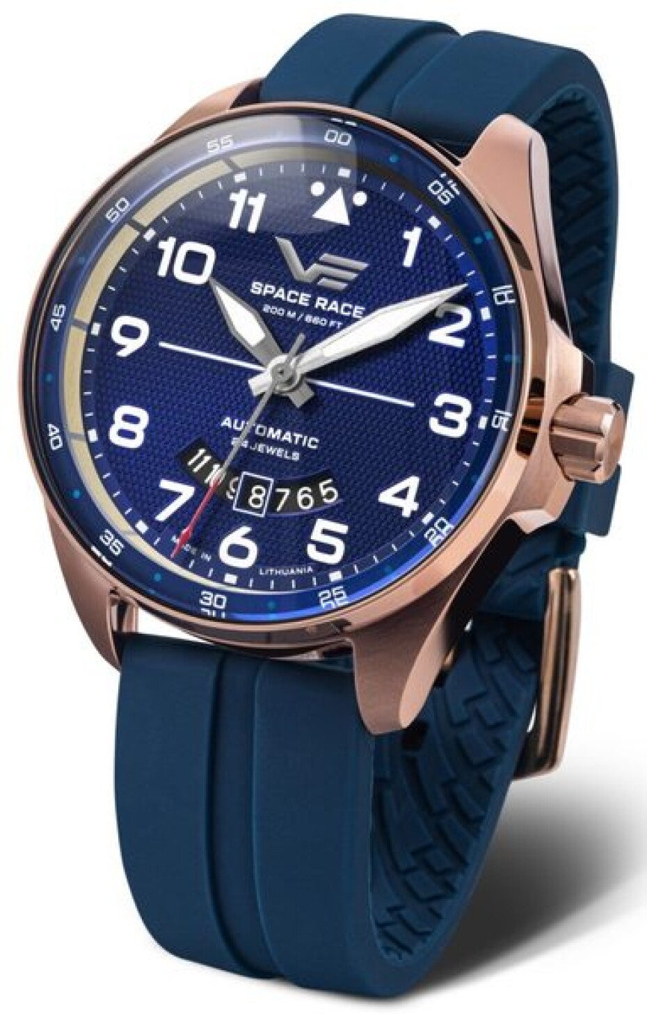 Vostok Europe Space Race Automatic Line YN55-325B746S - Červený silikonový  řemínek - main (1)