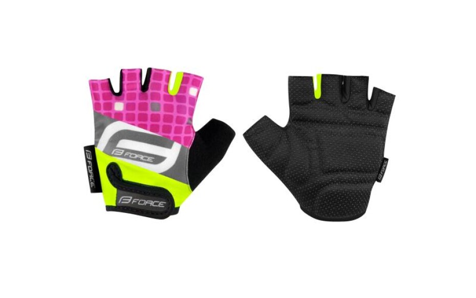Force SQUARE dětské fluo růžové cyklorukavice - main (0)