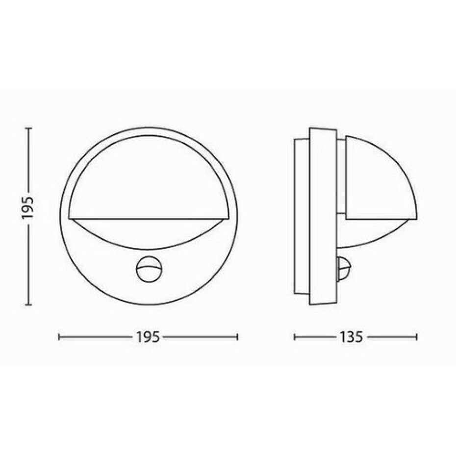 Philips 16246/87/16 June Venkovní nástěnné svítidlo s čidlem 19,5 cm, šedá - main (4)