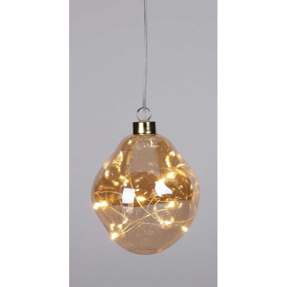 Vánoční LED ozdoba Organic ball zlatá, 10 cm - main (1)
