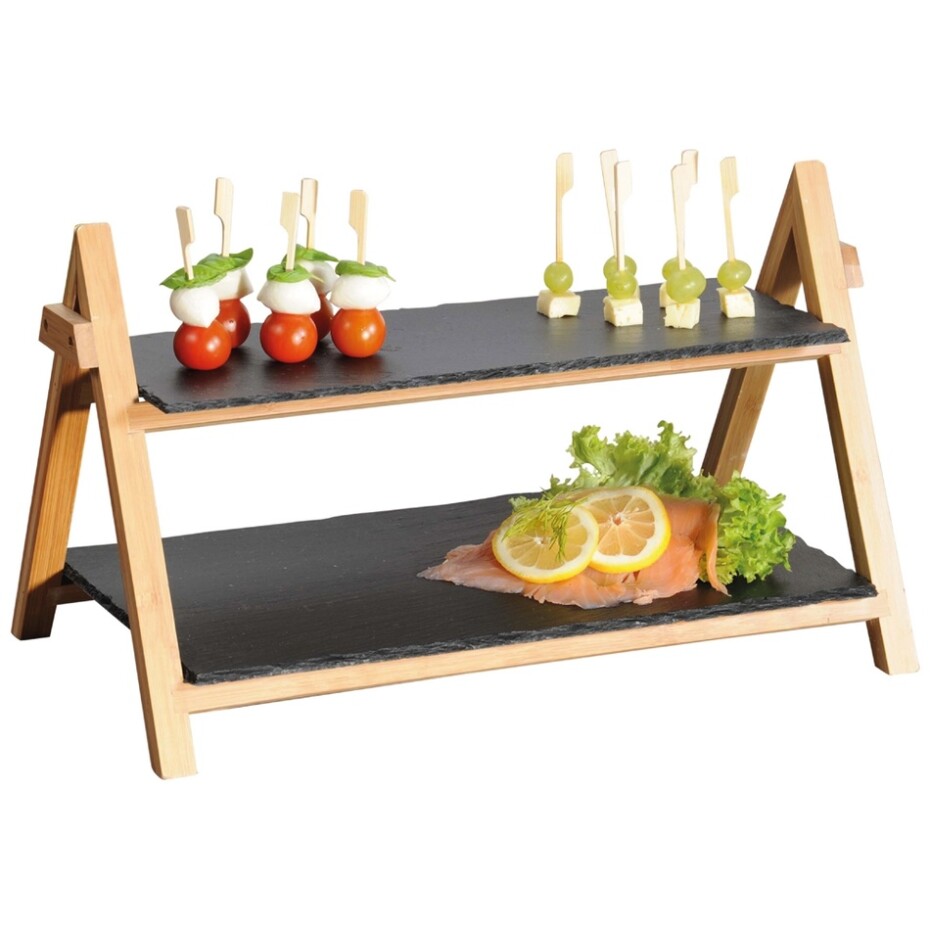 Kesper 38118 Břidlicový etažér 2 patra, 45 x 27 x 24 cm - main (1)