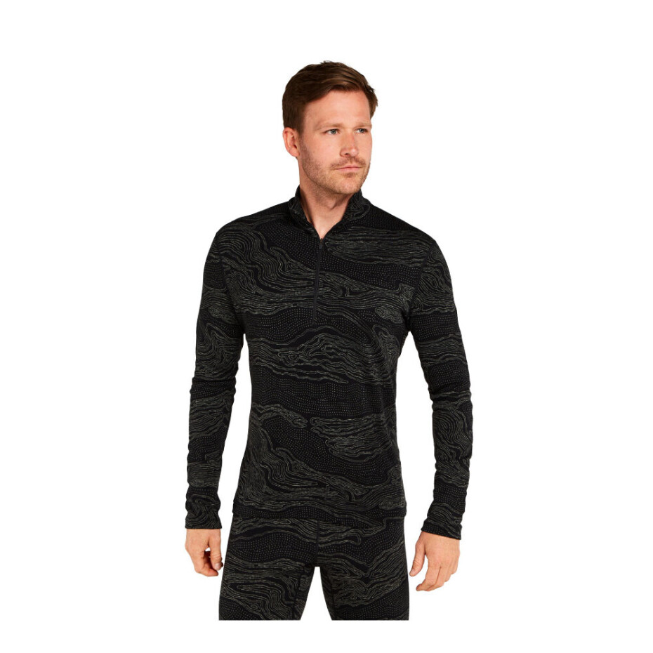 Pánské tričko Icebreaker Merino 260 Vertex LS Half Z Snow Guide Black/Galaxy/J XL - main (1)
