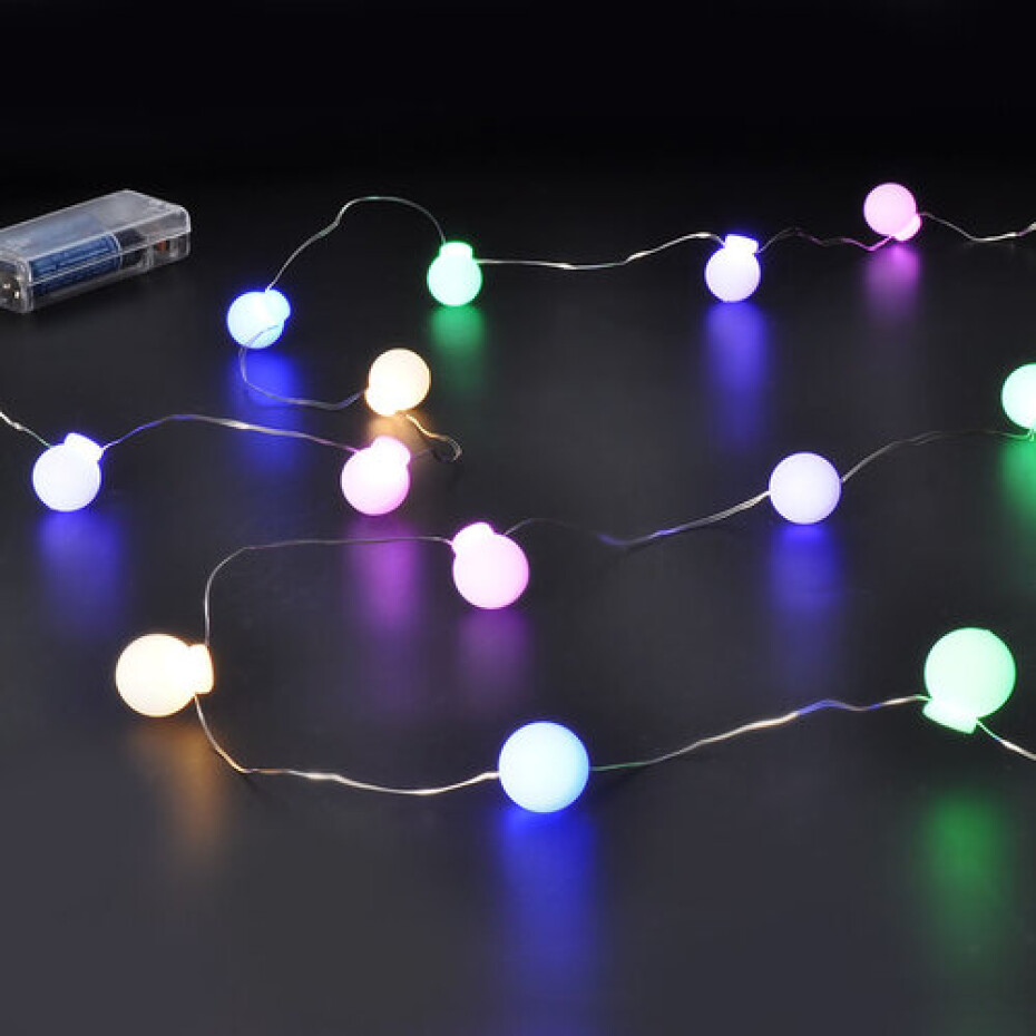 Solight LED vánoční řetěz barevné koule, 40x LED, 4 m, 2x AA - main (2)
