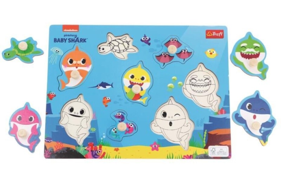 Trefl Dřevěná vkládačka Baby Shark, 1.  vydání - main (0)