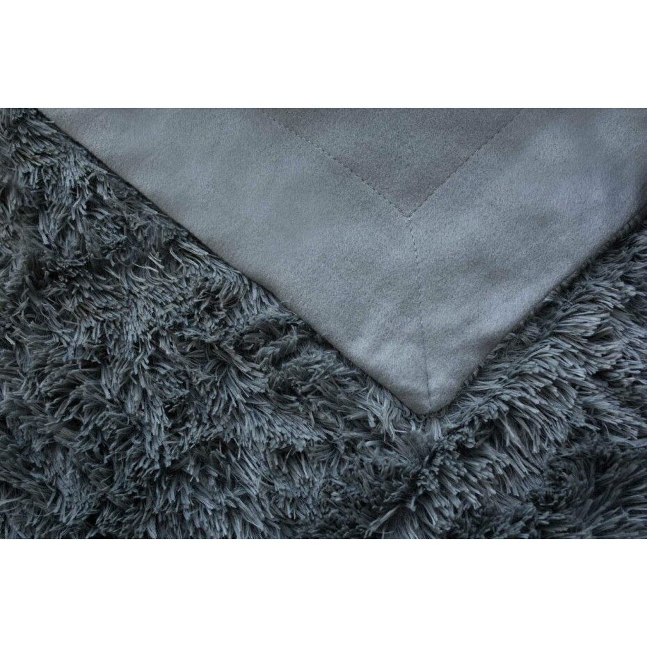 Jerry Fabrics Deka s dlouhým vlasem Riccia tm. šedá, 230 x 200 cm - main (2)