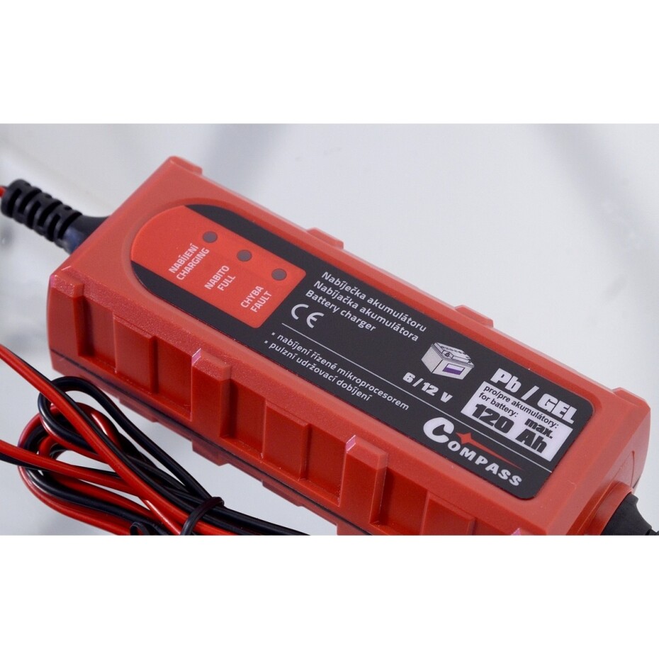 Compass Nabíječka mikroprocesor 1Amp 6/12V PB/GEL max. 120Ah - main (1)