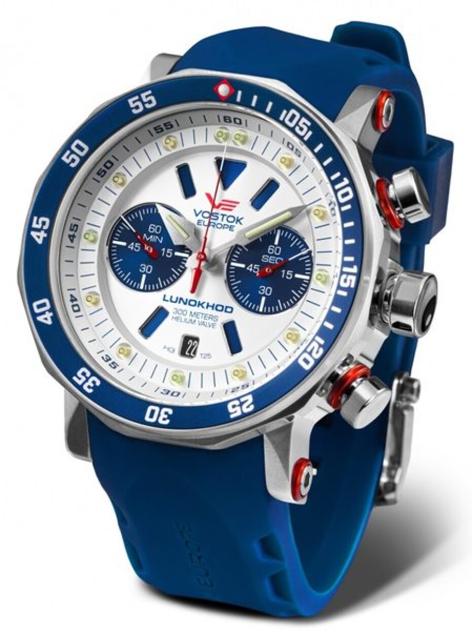 Vostok Europe Lunochod-2 Chrono Line 6S21-620A630 - Bílý silikonový řemínek - main (1)
