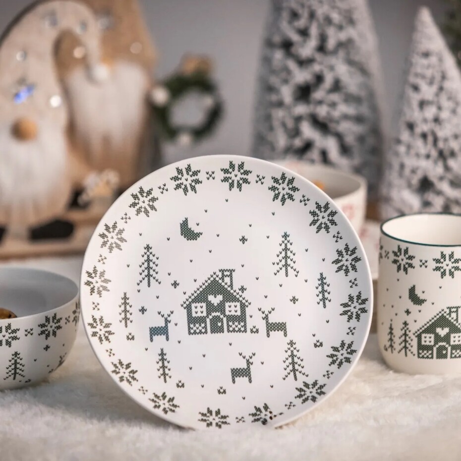 Altom Porcelánový dezertní talíř Grenlandia 20 cm, zelená - main (1)