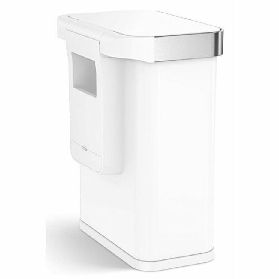 Simplehuman Obdélníkový bezdotykový koš s hlasovým a pohybovým ovládáním 58 l, bílá - main (1)