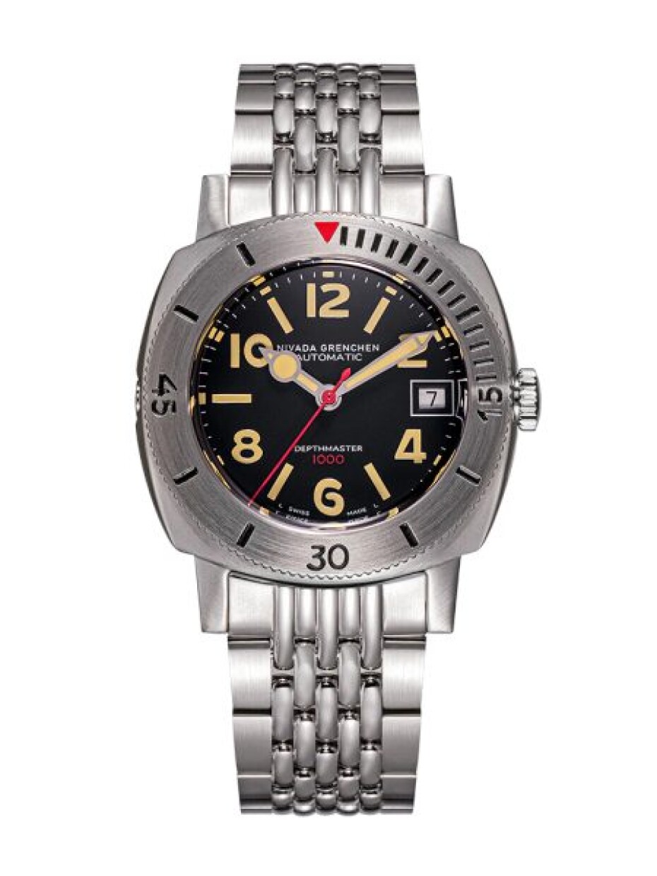 Nivada Grenchen Depthmaster Numerals Black - Black Leather - main (2)