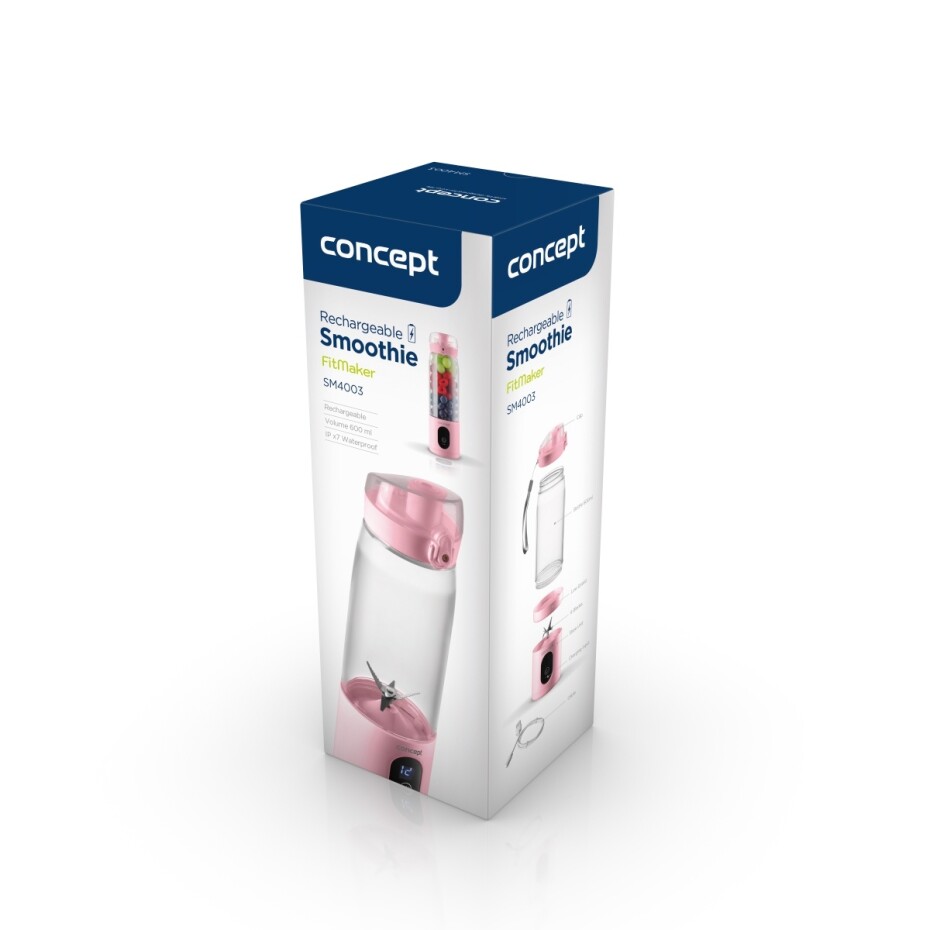 Concept SM4003 dobíjecí smoothie FitMaker, růžový - main (10)