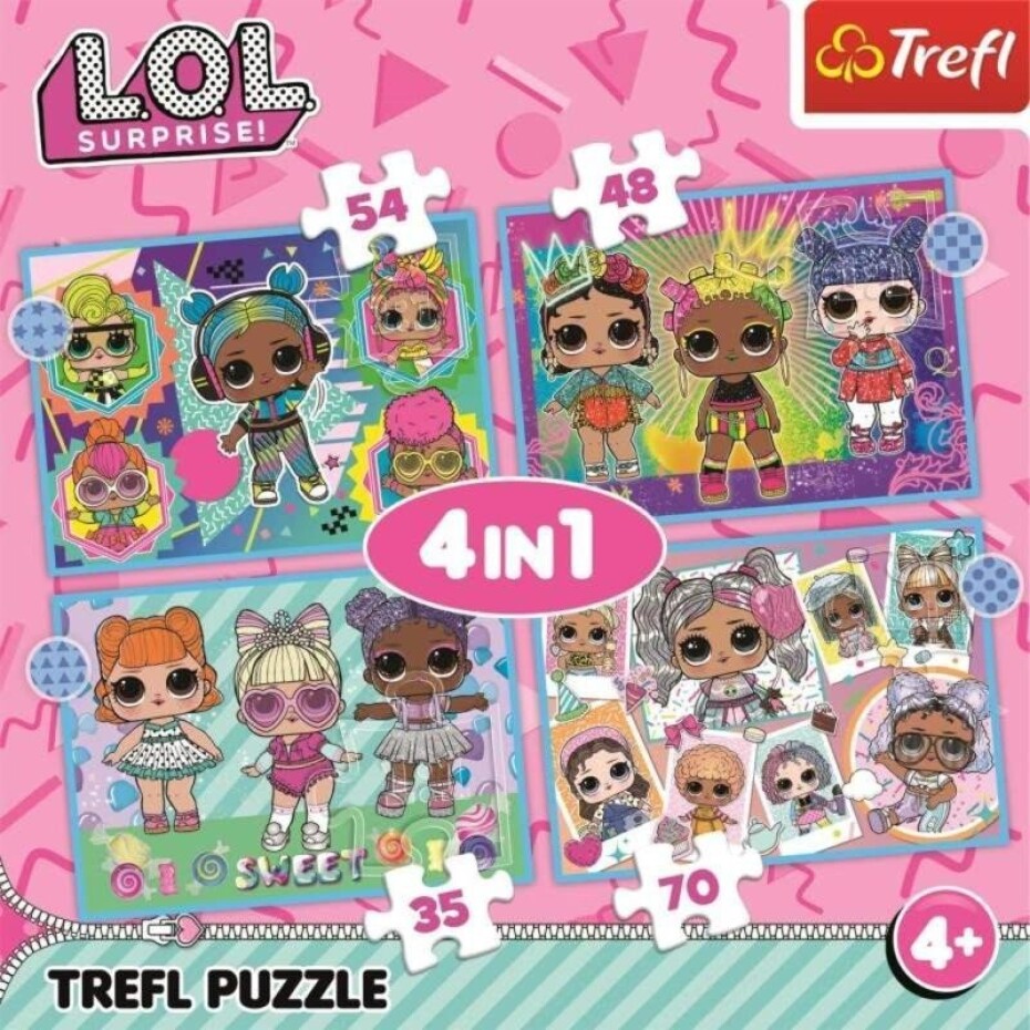 Trefl Puzzle LOL Surprise: Seznamte se s panenkami 4v1 (35,48,54,70 dílků) - main (0)