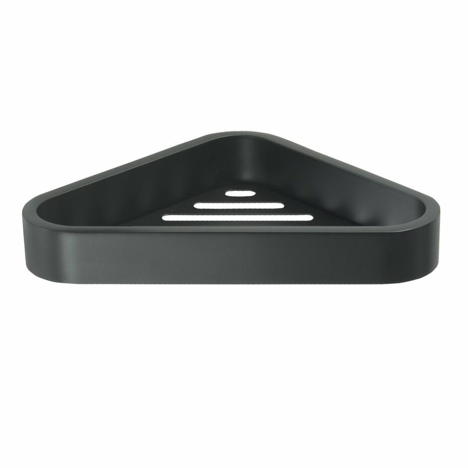 GEDY 328314 Smart rohová police do sprchy, 17 x 3 x 17 cm, černá mat  - main (0)