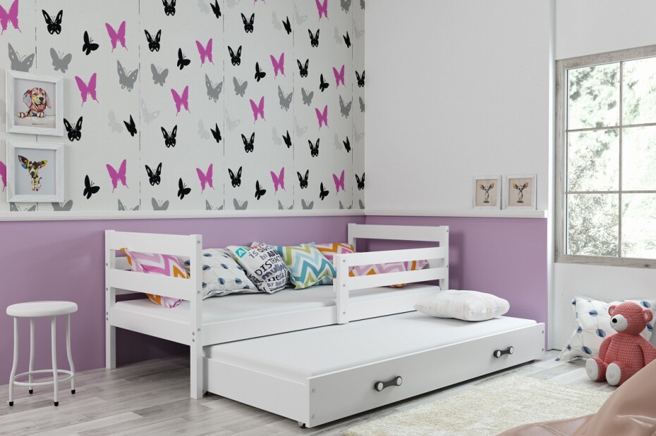 BMS Dětská postel s přistýlkou ​​ERYK 2 | bílá 90 x 200 cm Barva: bílá / modrá, Rozměr: 200 x 90 cm - main (1)