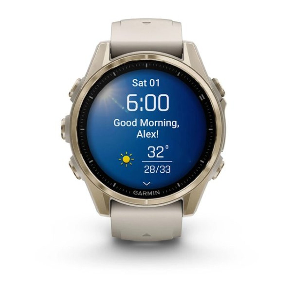 Garmin Fenix® 8 – 43 mm, AMOLED Sapphire, Soft Gold / Fog grey se silikonovým řemínkem 010-02903-11 - main (1)