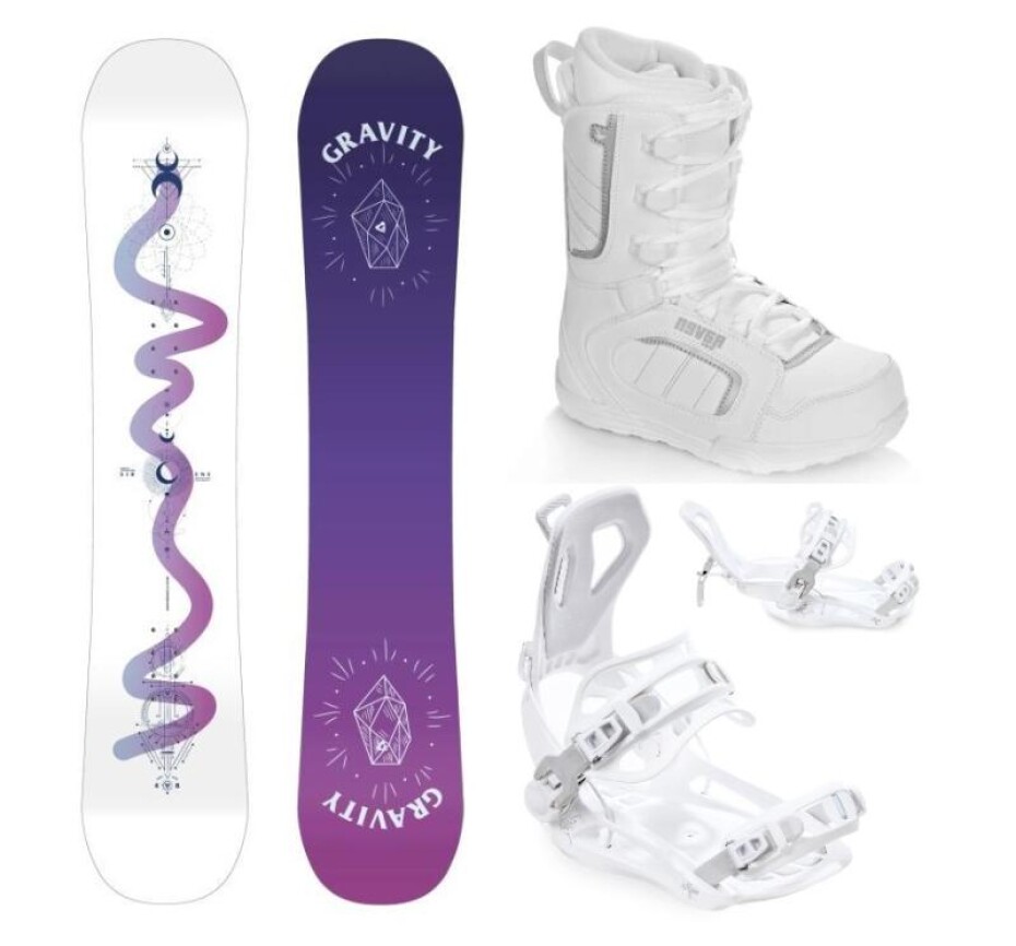 Gravity Sirene White 24/25 snowboard + Raven Fastec FT360 white vázání + Raven Pearl white boty - main (0)