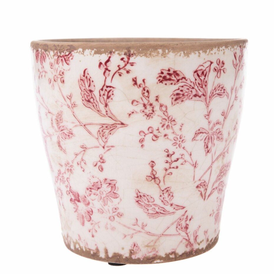 Keramický obal na květináč Vintage flower, 14 x 13,5 cm - main (0)