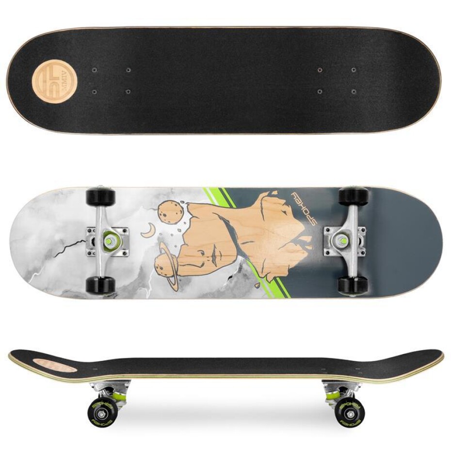 Spokey SKALLE PRO Skateboard 78,7 x 20 cm, ABEC7, šedý - main (0)
