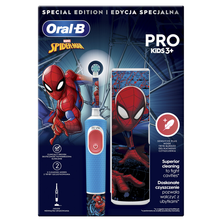 Oral-B Vitality Pro Kids Spiderman elektrický zubní kartáček s cestovním pouzdrem - main (3)