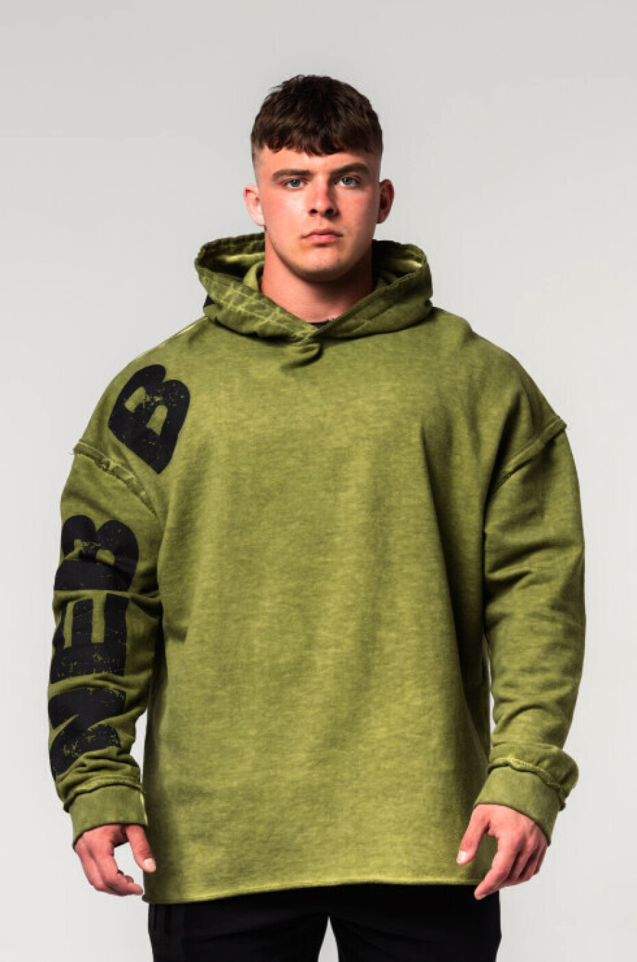 Pánská mikina Nebbia  Washed-off Oversized Pullover Hoodie NO BS Green M - main (0)