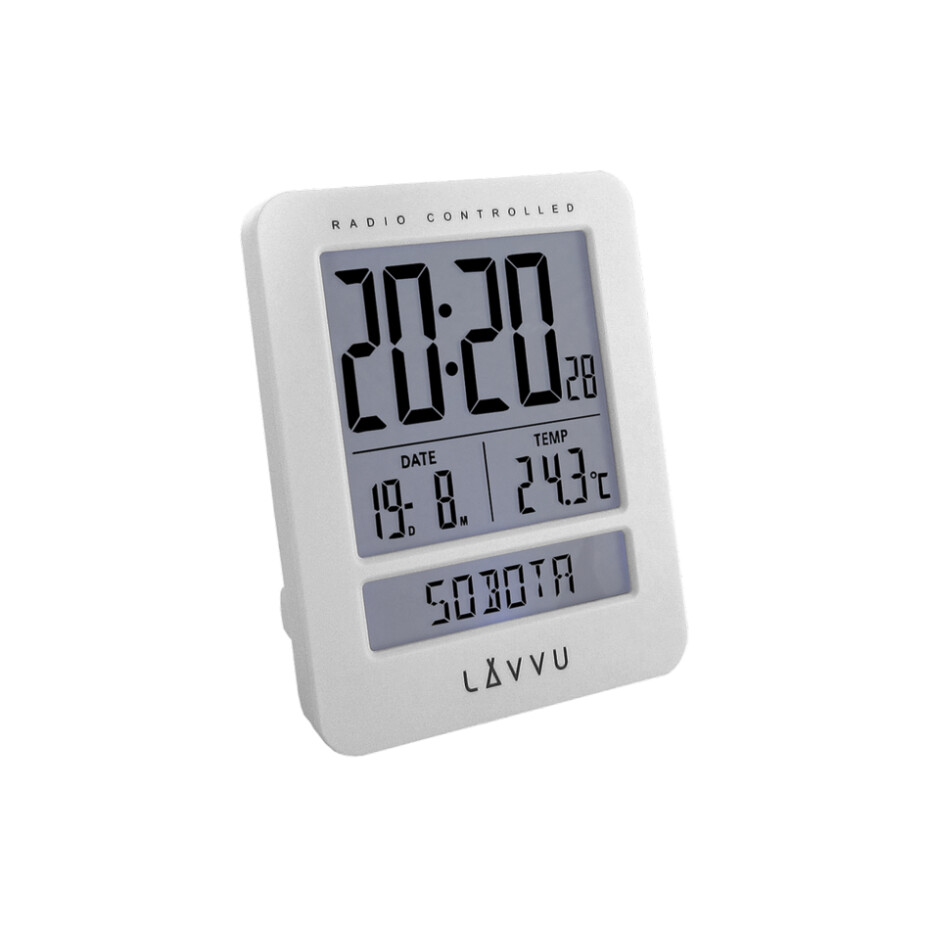 LAR0020 Digitální budík LAVVU Duo White, 9,2 cm - main (1)