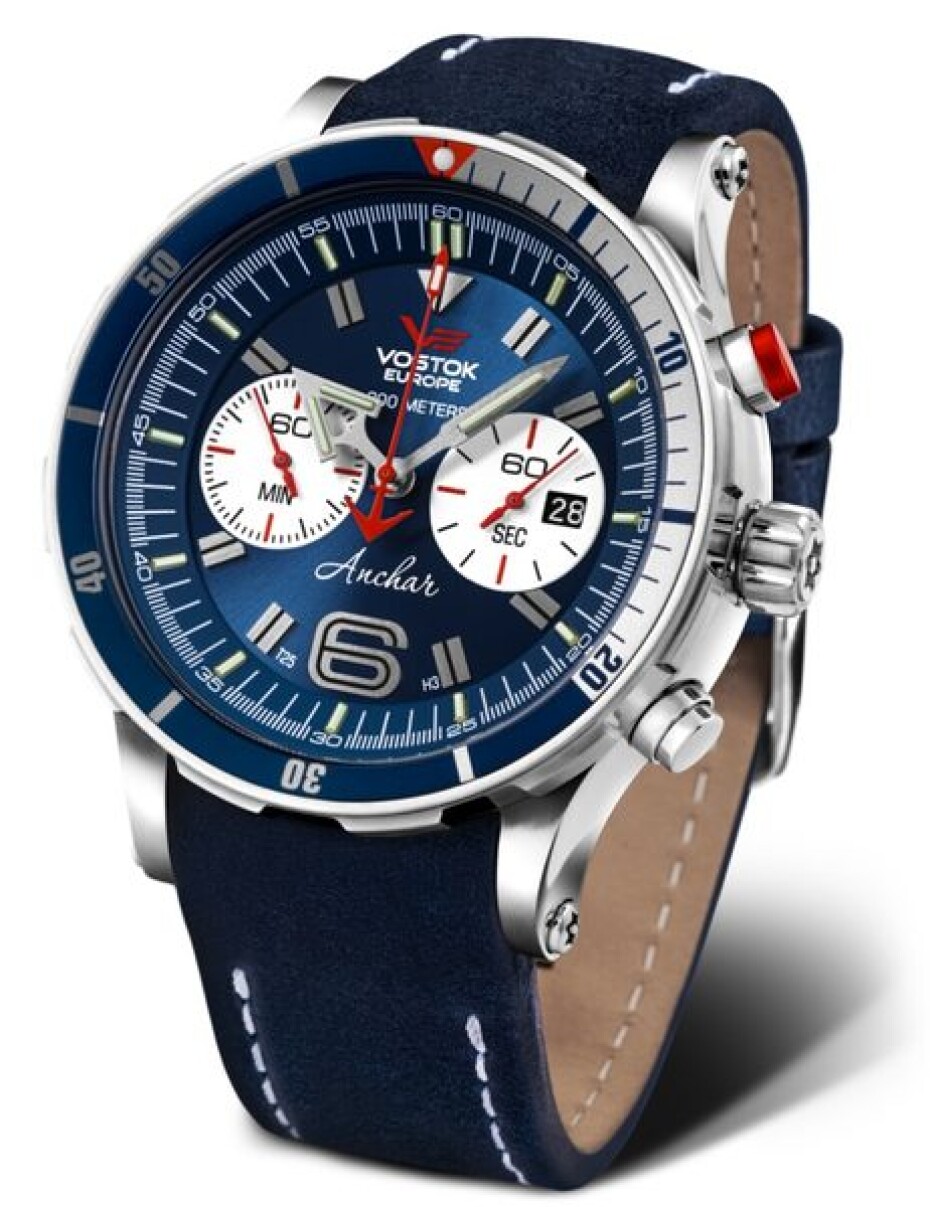 Vostok Europe Anchar Submarine Chrono Line 6S21-510A583 - Modrý silikonový řemínek - main (2)