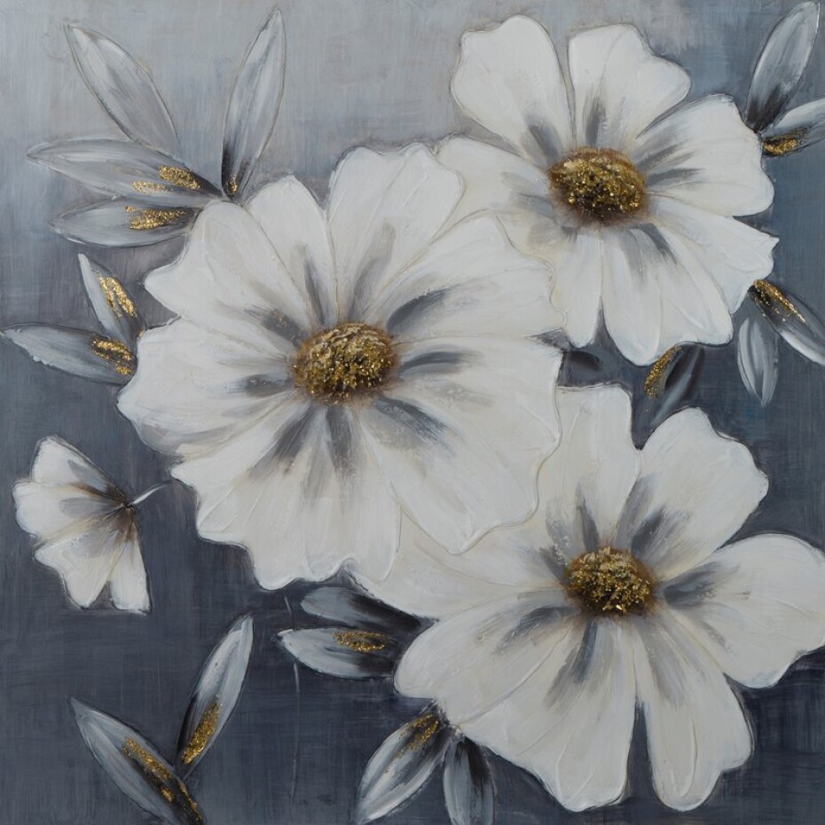ArtFir Obraz KVĚTY 633 | šedá 80 x 80 cm - main (0)