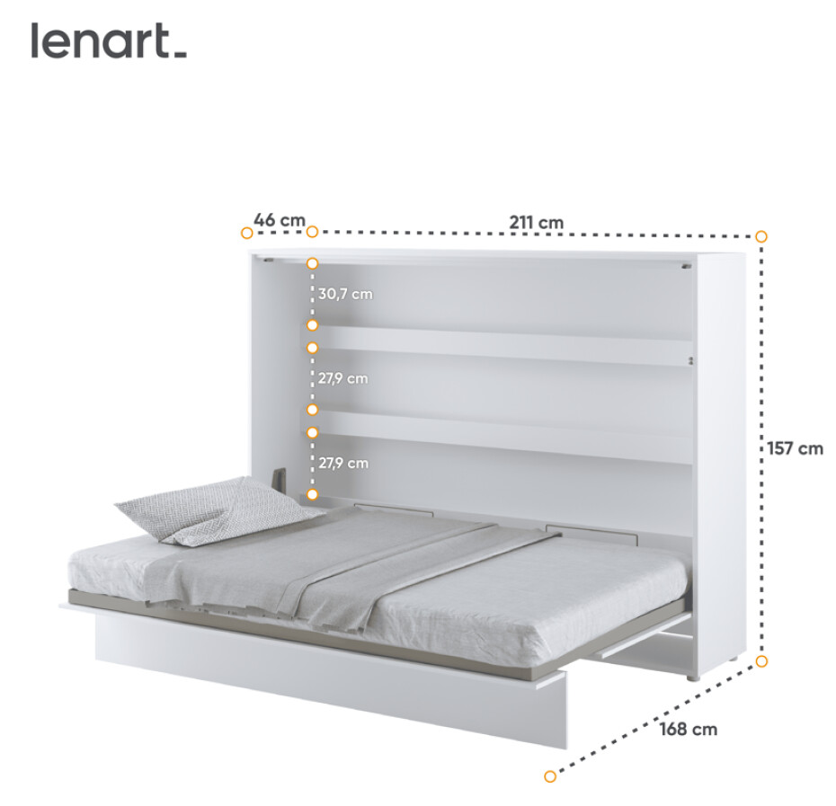 Dig-net nábytek Sklápěcí postel Lenart BED CONCEPT BC-04 | 140 x 200 cm Barva: Dub artisan - main (22)