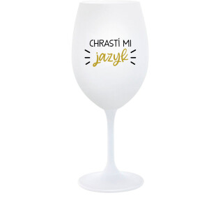 Product detail of CHRASTÍ MI JAZYK - bílá  sklenice na víno 350 ml