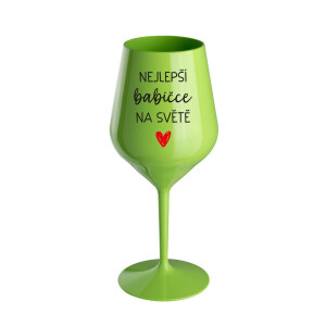 Product detail of NEJLEPŠÍ BABIČKA NA SVĚTĚ - zelená nerozbitná sklenice na víno 470 ml