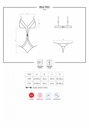Product detail of Fascinující body 852 - TED - Obsessive černá S/M