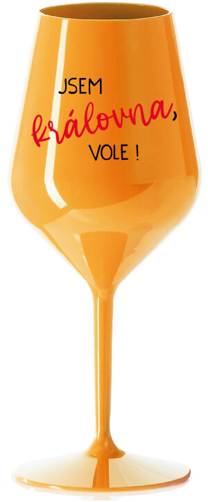 Product detail of JSEM KRÁLOVNA, VOLE! - oranžová nerozbitná sklenice na víno 470 ml
