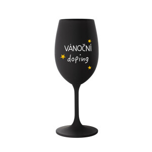 Product detail of VÁNOČNÍ DOPING - černá sklenice na víno 350 ml