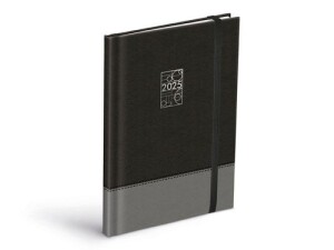Product detail of Týdenní diář 2025 PU black/gray s gumkou