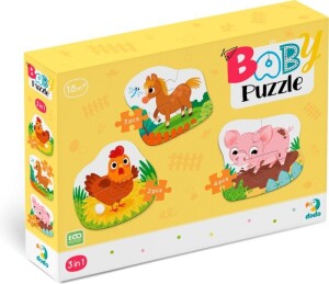 Product detail of Baby puzzle Zvířátka z farmy 3v1 (2,3,4 dílků)