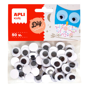 Product detail of APLI MOVING EYES - oči kulaté, Ø 15 mm, samolepicí, černé