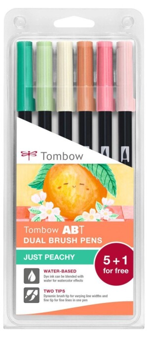 Product detail of Tombow ABT Dual Pen Brush sada oboustranných štětcových fixů - Just Peachy 6 ks