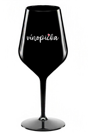 Product detail of VÍNOPIČKA - černá nerozbitná sklenice na víno 470 ml