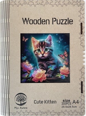 Product detail of Wooden puzzle Cute Kitten A4 - EPEE
