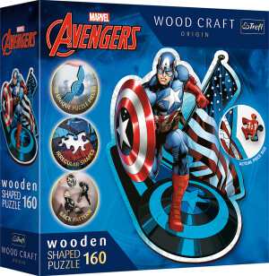 Product detail of Puzzle Wood Craft Origin Neohrožený Kapitán Amerika 160 dílků - Trefl