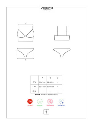 Product detail of Sexy set Delicanta top & panties - Obsessive S/M mátová