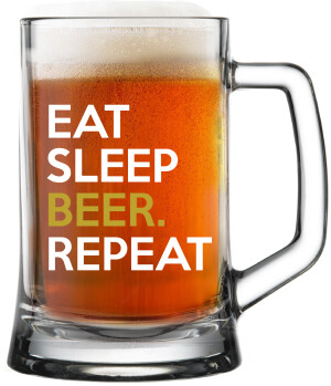 Product detail of EAT SLEEP BEER. REPEAT - pivní sklenice 0,5 l