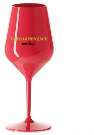 Product detail of DEFRAGMENTACE MOZKU - červená nerozbitná sklenice na víno 470 ml